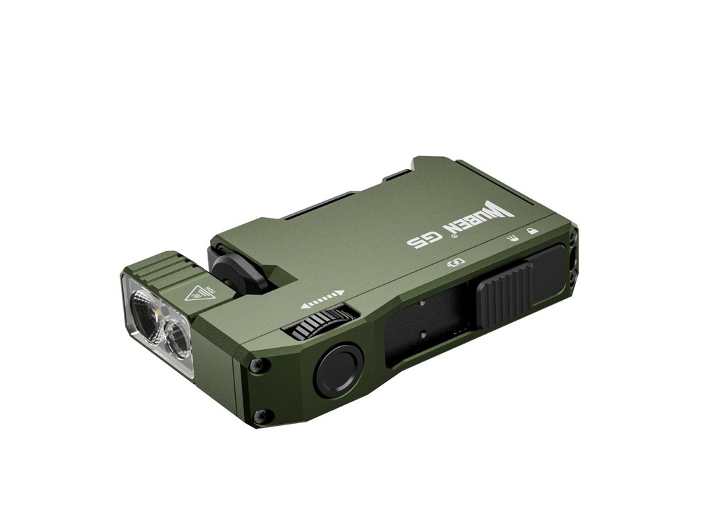 Wuben G5 Army Green – otočná hlava a dve LED