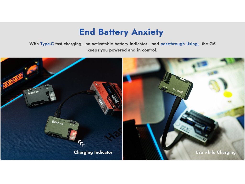 Wuben G5 Army Green – telo a napájanie